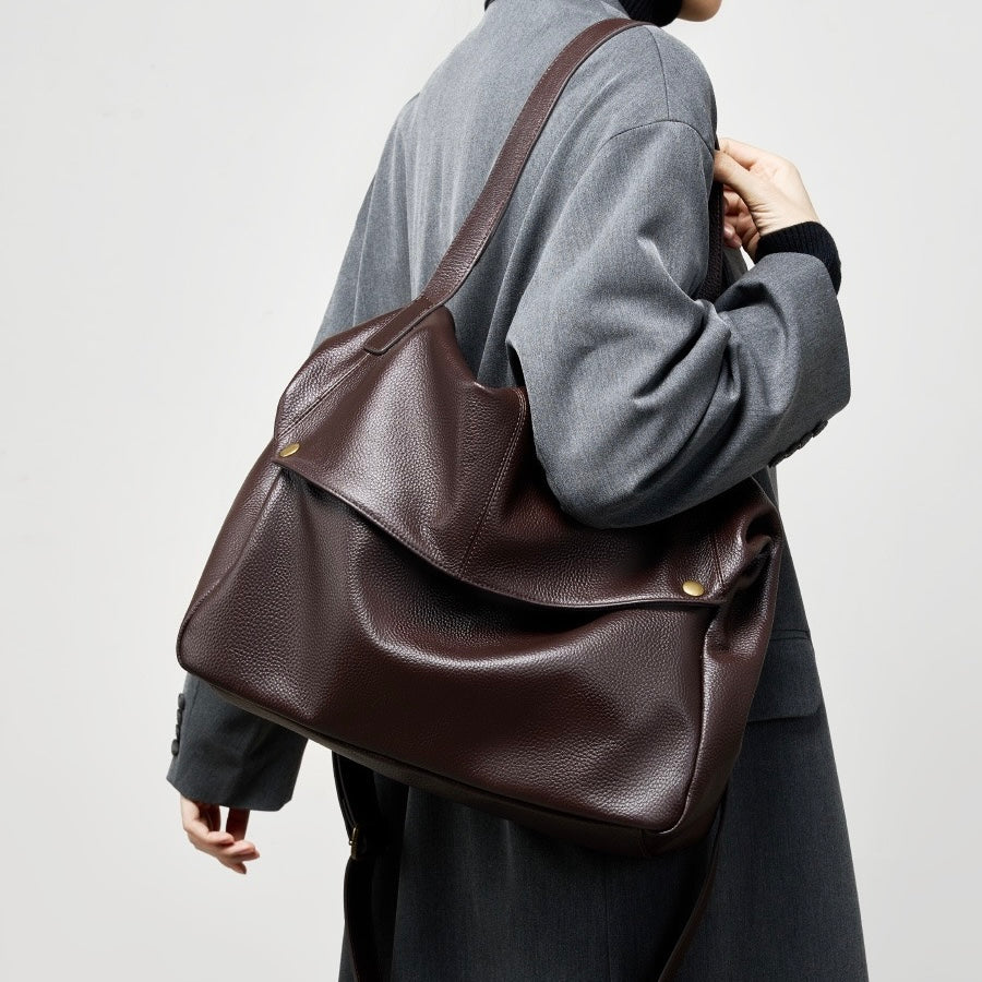 Victoire Beaurose | Retro genuine leather soft minimalist bag for everyday use