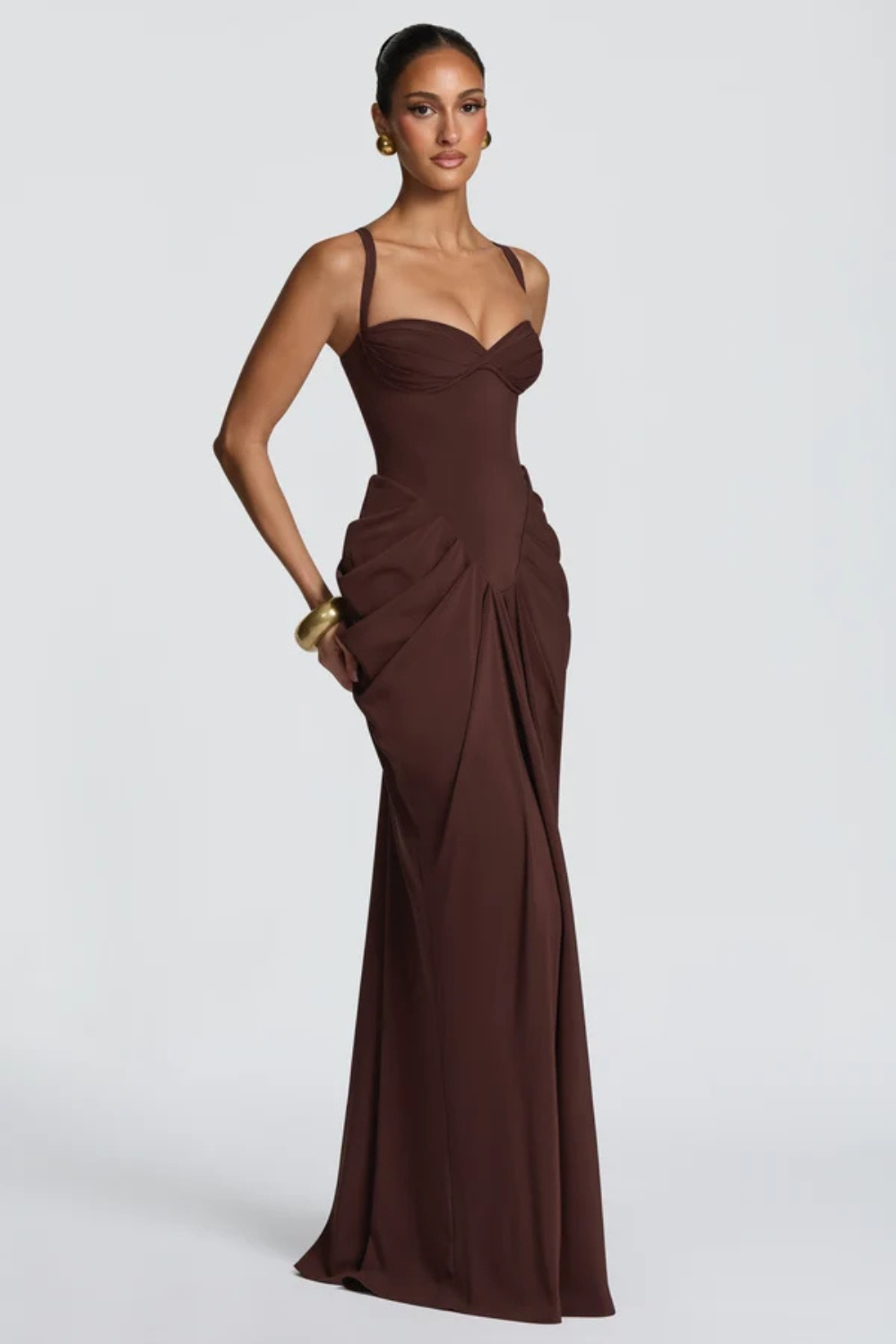 Florestan Valdieu | Chiffon Corset Maxi Dress – Sweetheart Lace Up Back Satin Lined Formal Gown