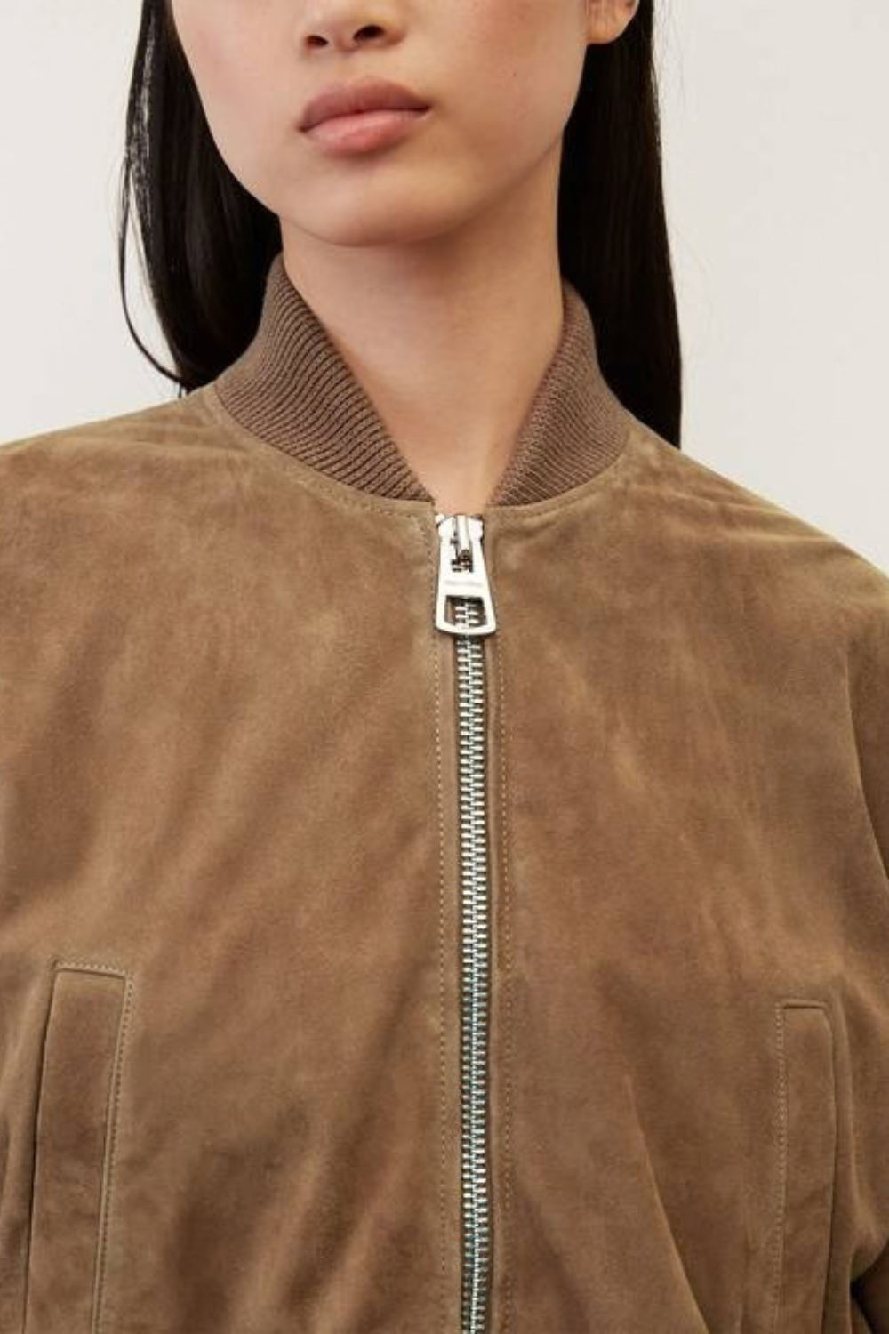 Lucinda de La Motte | Women's Short Suede Jacket – Brown Goat Suede Bomber Jacket