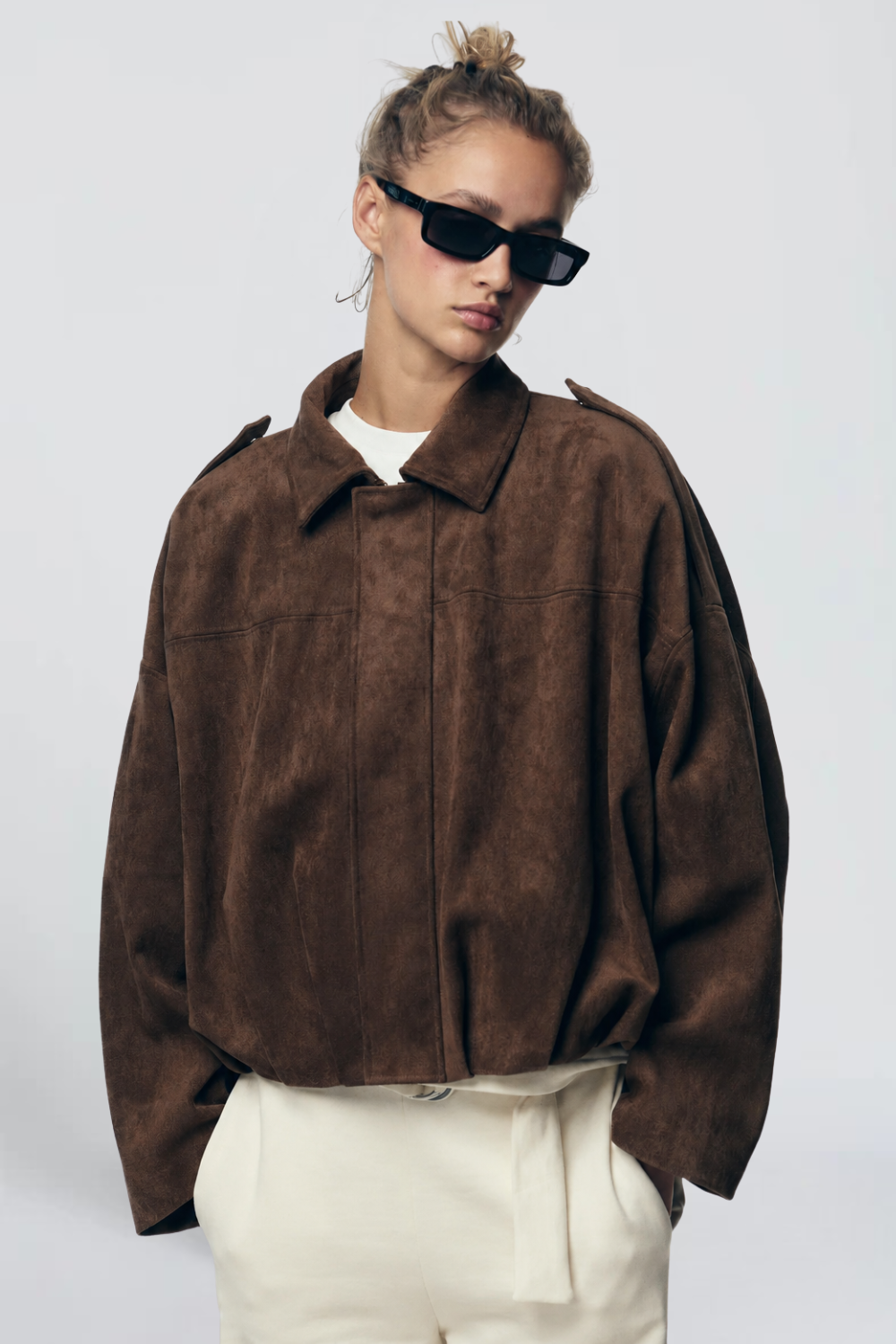 Mélissa Mathieu | Women's Khaki Oversized Utility Jacket – Green Bomber Jacket