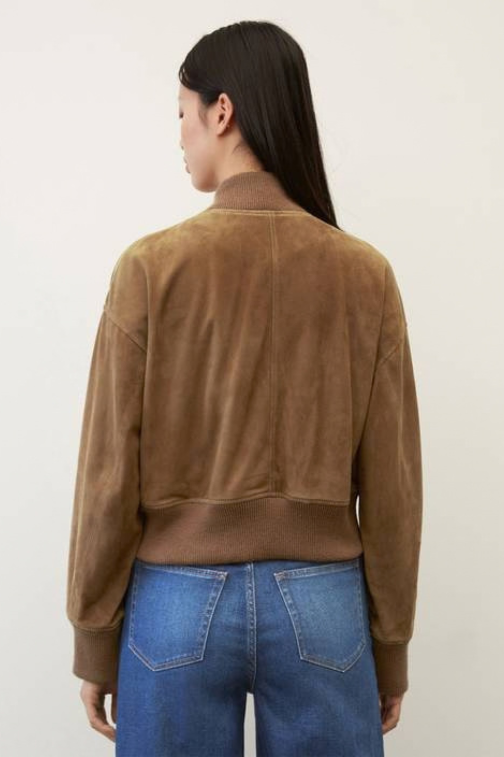 Lucinda de La Motte | Women's Short Suede Jacket – Brown Goat Suede Bomber Jacket