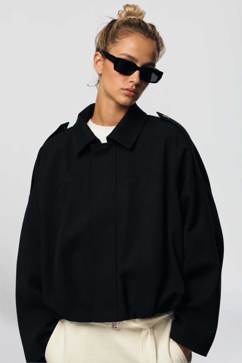Mélissa Mathieu | Women's Khaki Oversized Utility Jacket – Green Bomber Jacket