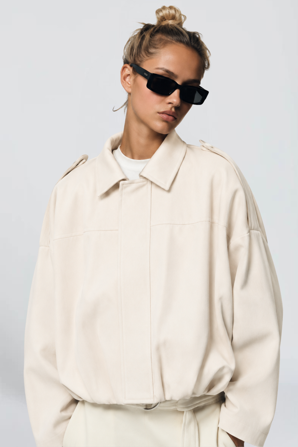 Mélissa Mathieu | Women's Khaki Oversized Utility Jacket – Green Bomber Jacket