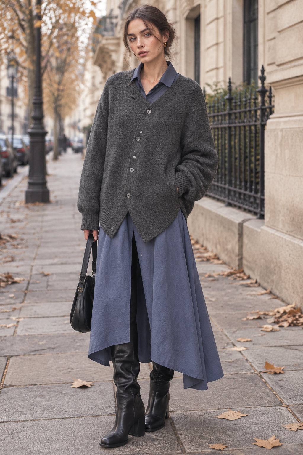Axelle Valençay | Oversized Asymmetric Outerwear Cardigan