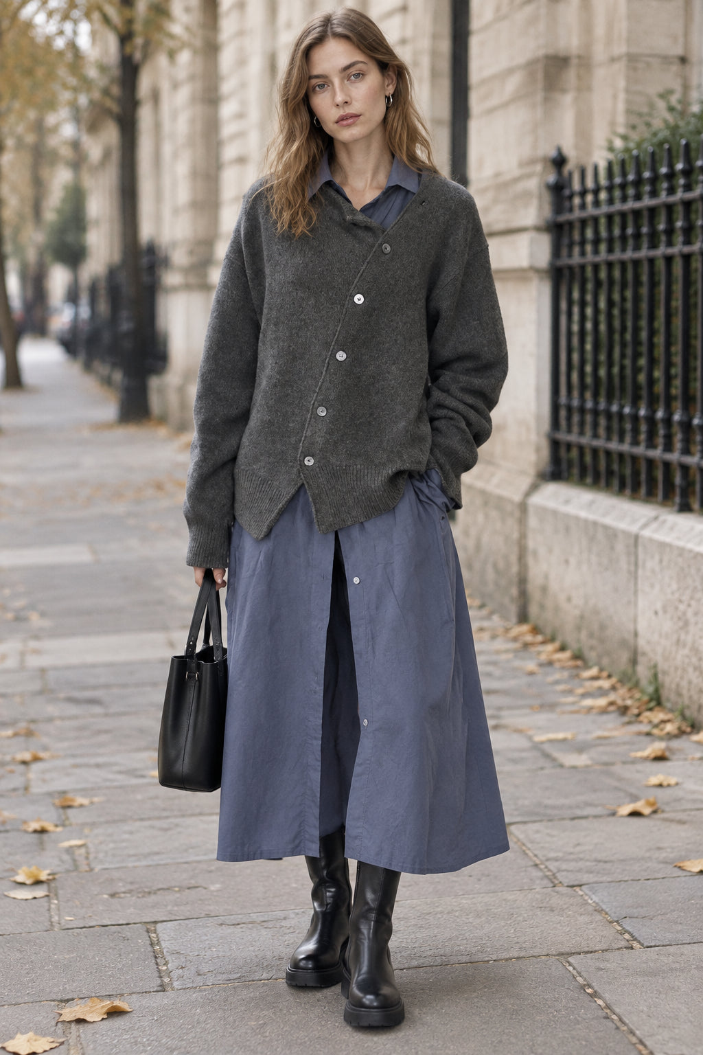 Axelle Valençay | Oversized Asymmetric Outerwear Cardigan