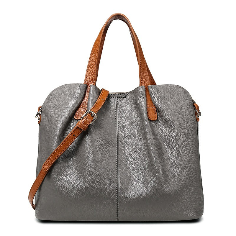 Fleur Vallerand | Genuine Leather Handbags Head Layer Cowhide Litchi Grain Women Handbag