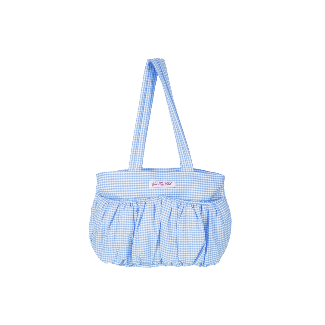 Orselli | Women's Mini Soufflé Bag – Light Blue Puffy Ruched Shoulder Bag