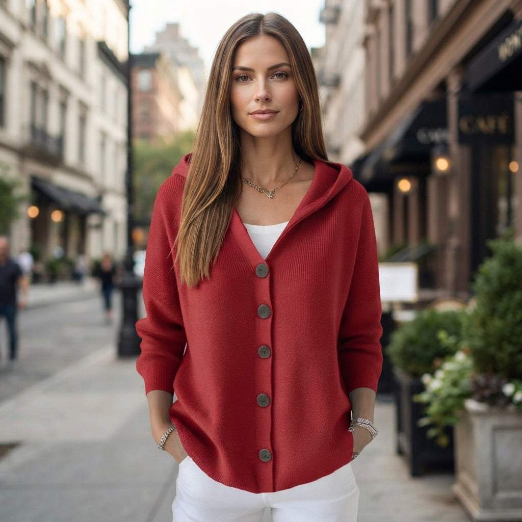 Ginevra Valentini | Casual Hooded Button Front Cardigan