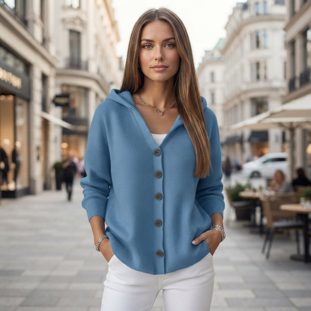 Ginevra Valentini | Casual Hooded Button Front Cardigan