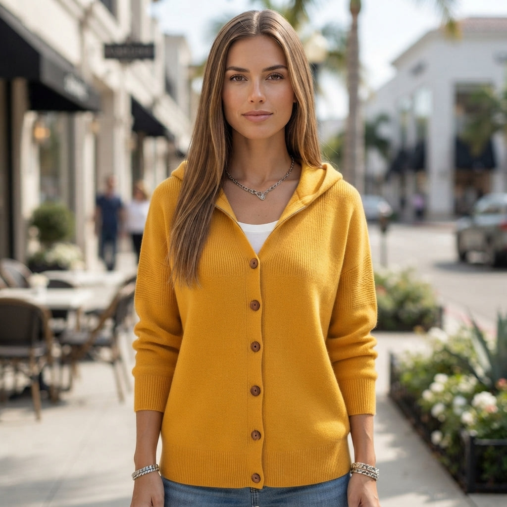 Ginevra Valentini | Casual Hooded Button Front Cardigan