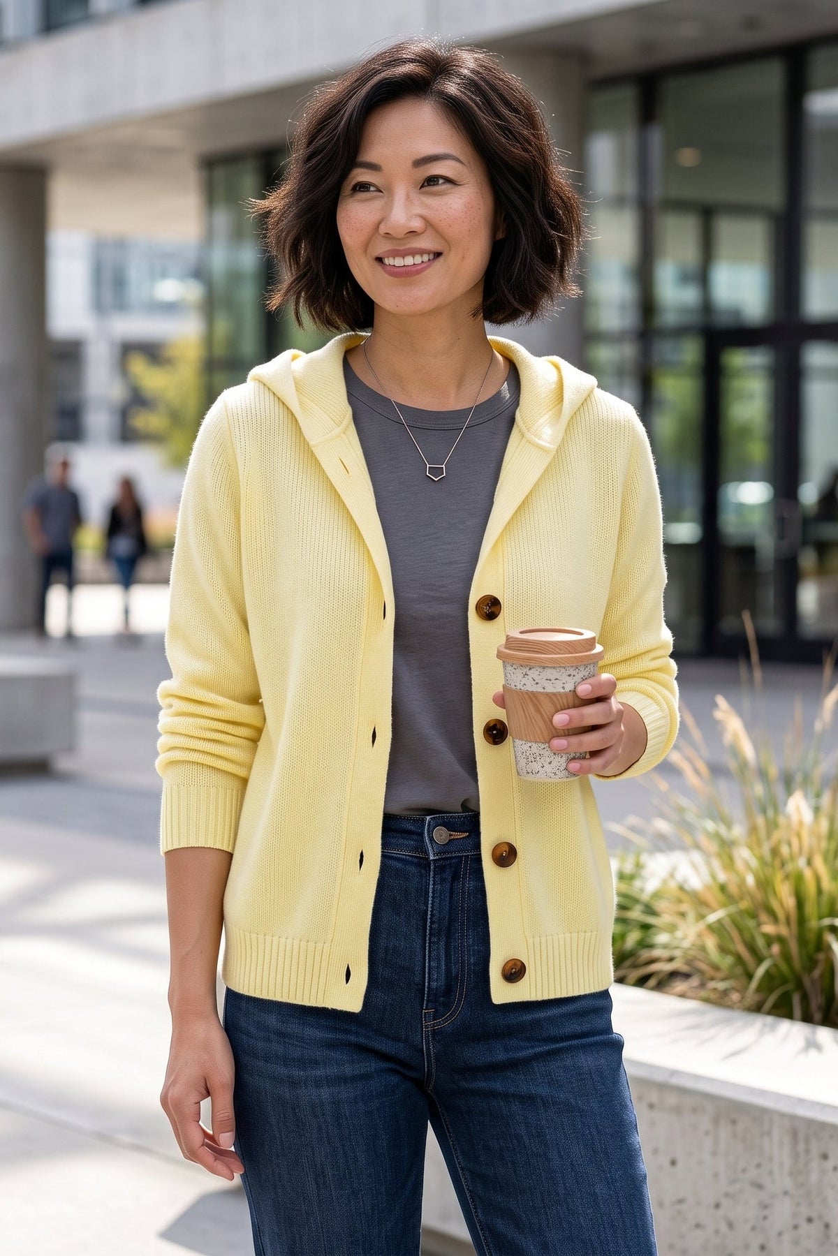 Ginevra Valentini | Casual Hooded Button Front Cardigan