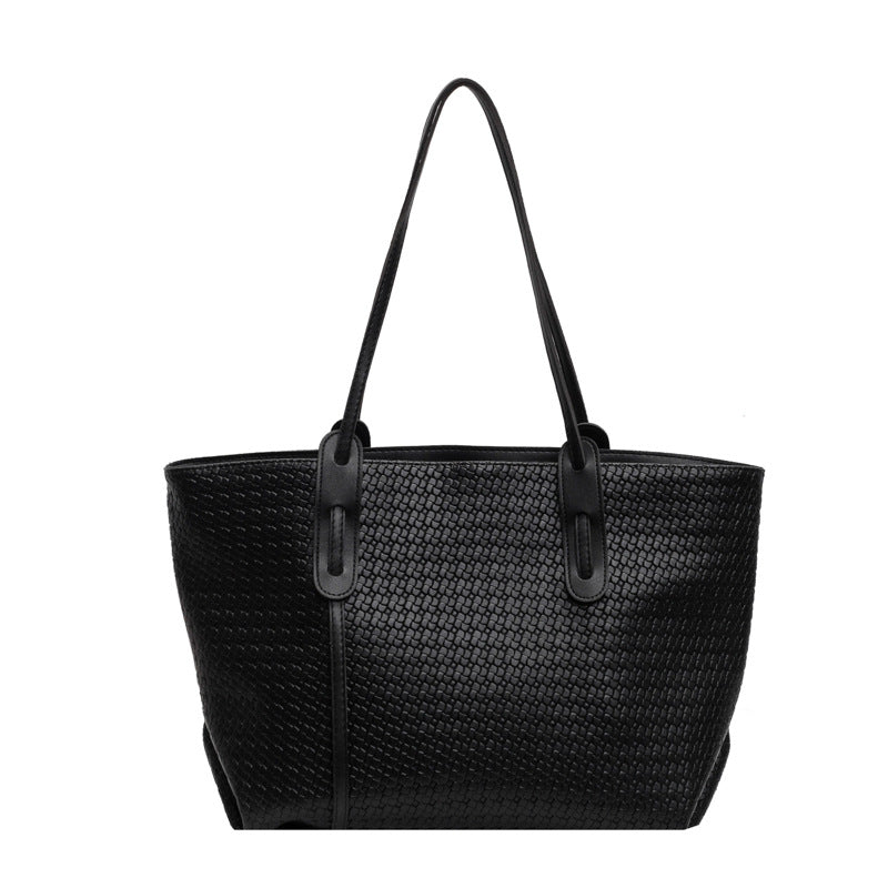 Lestang | Women's Brown Weave Tote Bag – Large Woven Shoulder Bag