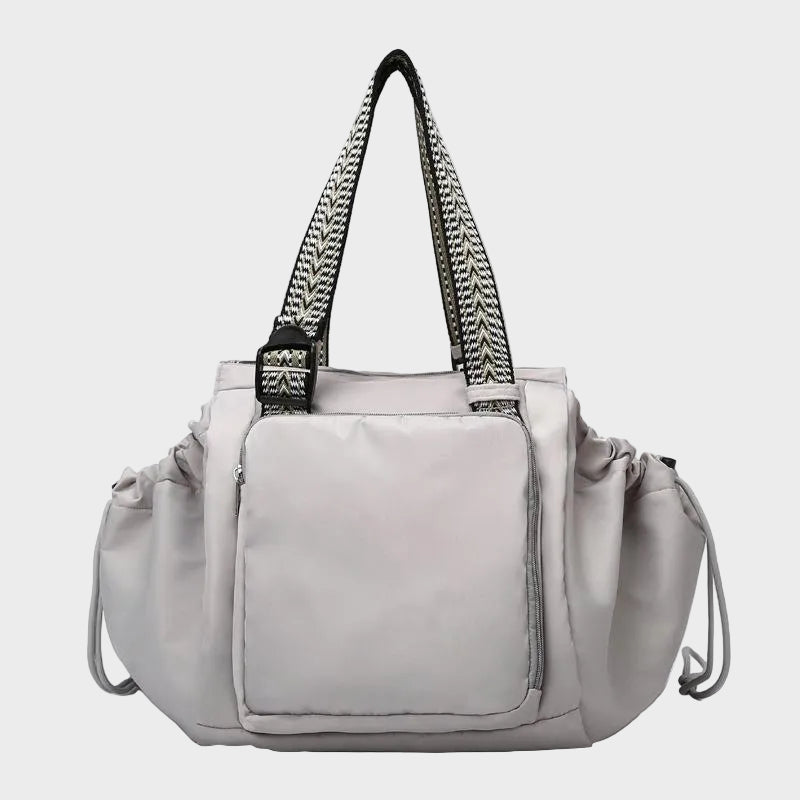 Delphine Brunet | Women's Black Pack Tote Bag – Large Drawstring Shoulder Bag