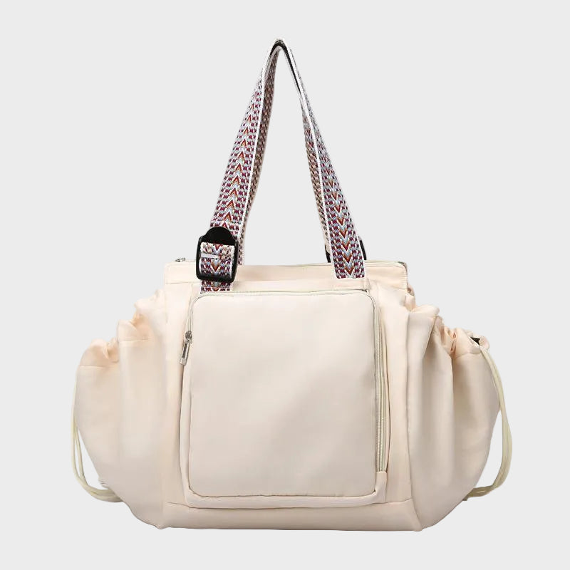 Delphine Brunet | Women's Black Pack Tote Bag – Large Drawstring Shoulder Bag