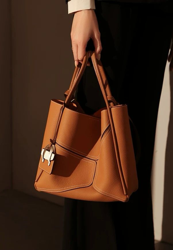 Nicoletta | Women's Brown Tote Bag – Large Top Handle Work Handbag
