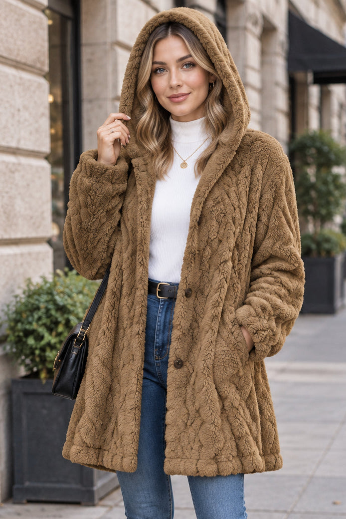 Serena Valcieri | Soft Hooded Knit Cardigan