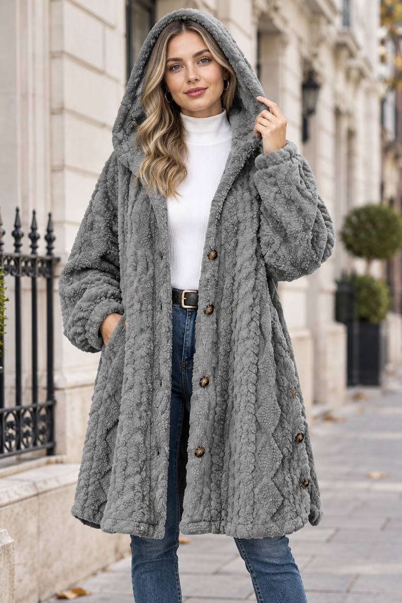 Serena Valcieri | Soft Hooded Knit Cardigan