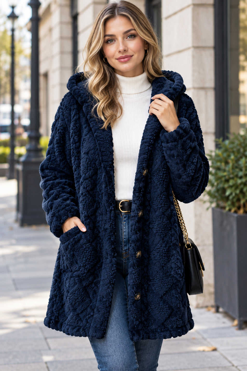 Serena Valcieri | Soft Hooded Knit Cardigan