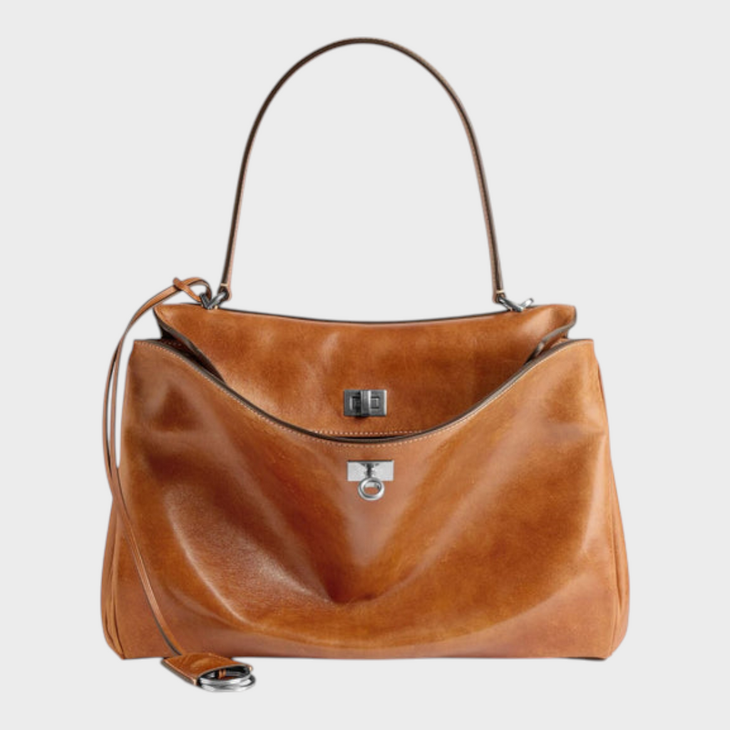 Altieri | Women's Leather Handbag with Adjustable Shoulder Strap – Burgundy Top Handle Bag