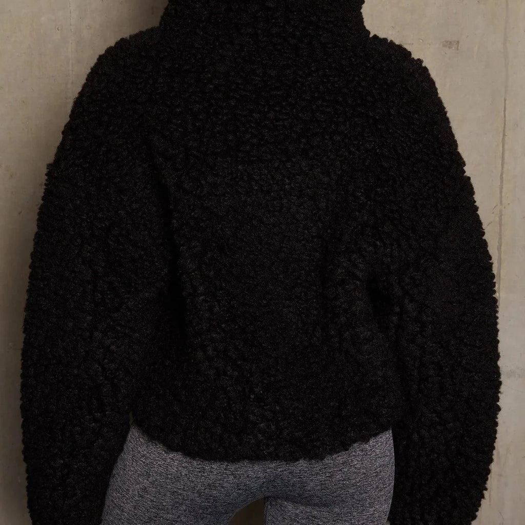 Perrine | Sherpa Jacket Women Cropped Zip Stand Collar Winter