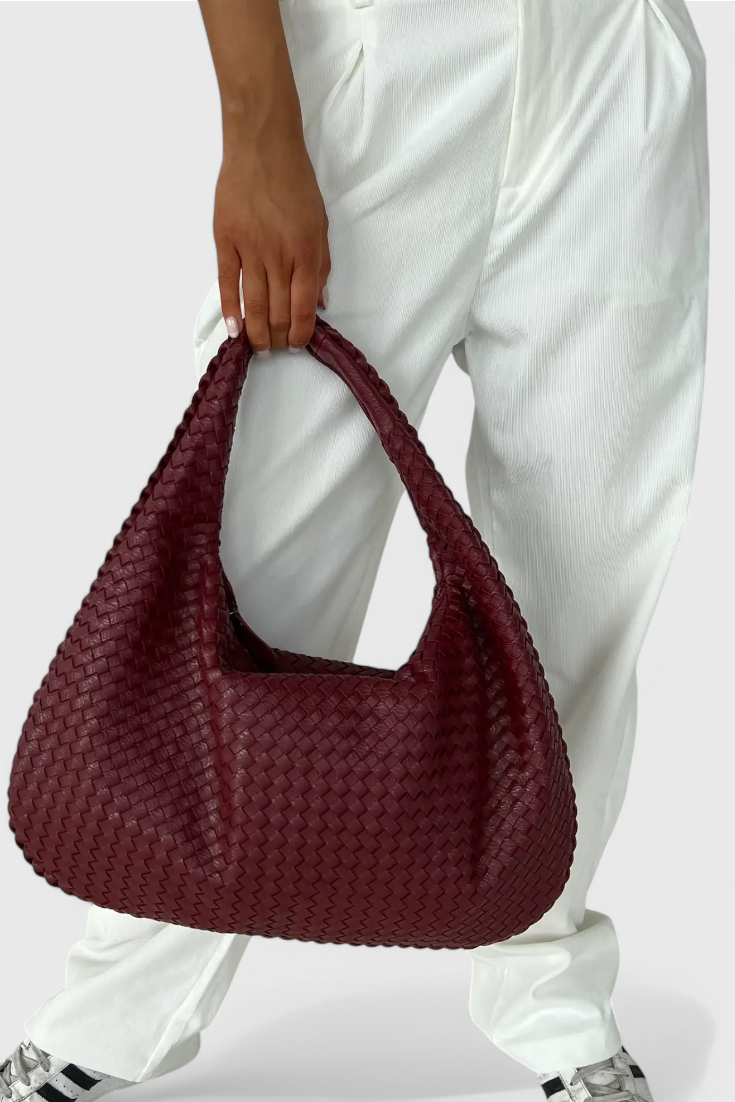Maraisel | Women's Black Knitted Shoulder Bag – Woven Hobo Bag