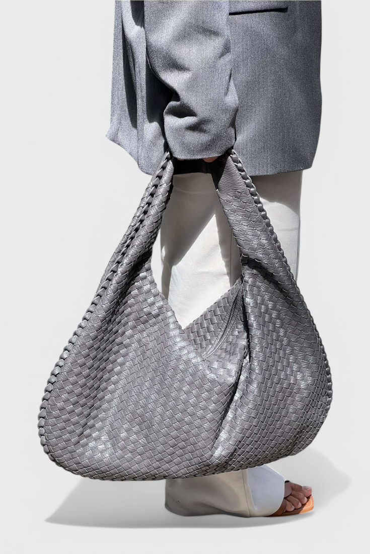 Maraisel | Women's Black Knitted Shoulder Bag – Woven Hobo Bag