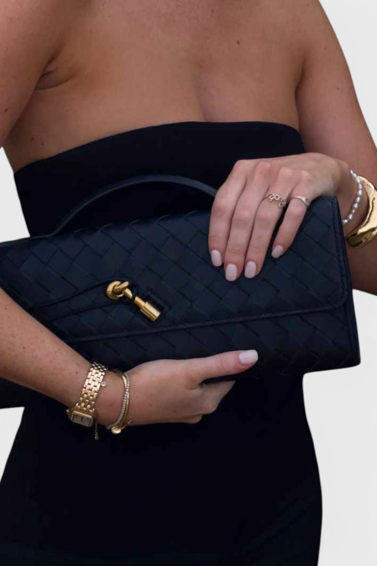 Mariette Bellavaux  | Clutch Bag with Gold Knot Detail