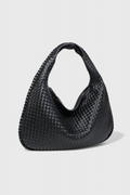 Maraisel | Women's Black Knitted Shoulder Bag – Woven Hobo Bag