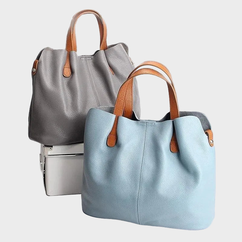 Fleur Vallerand | Genuine Leather Handbags Head Layer Cowhide Litchi Grain Women Handbag