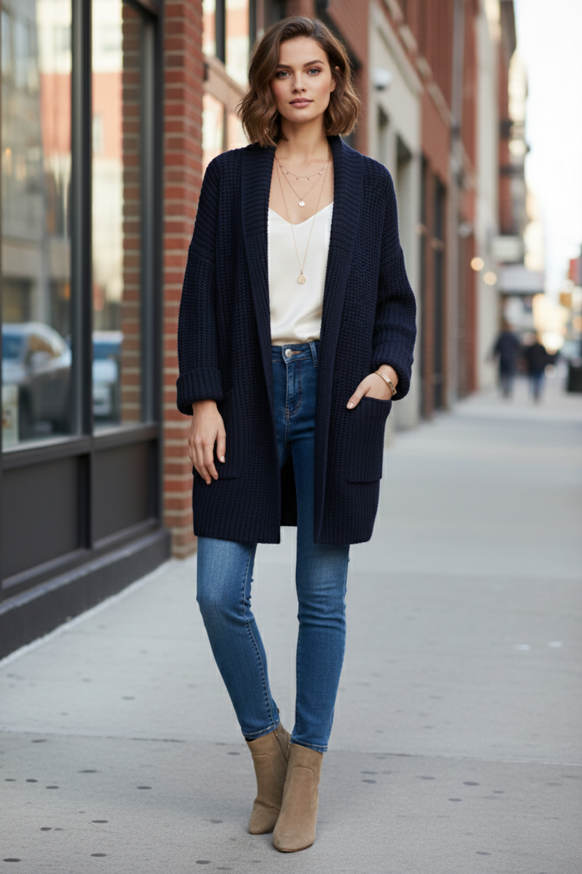 Flavia Torricelli | V-Neck Cardigan with Ribbed Surface