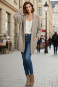 Flavia Torricelli | V-Neck Cardigan with Ribbed Surface