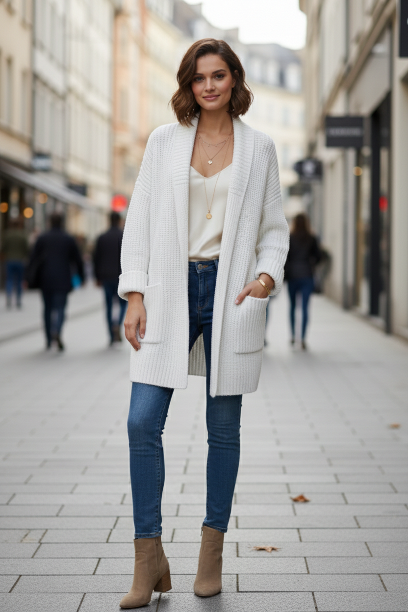 Flavia Torricelli | V-Neck Cardigan with Ribbed Surface