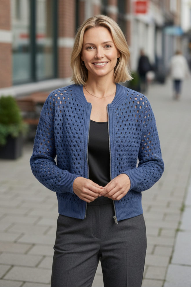 Lucrezia Santavero | Women's Textured Zip Cardigan