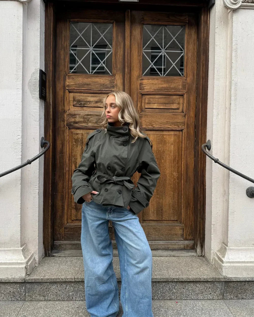 Colette | Belted High-Neck Poised Trench Coat