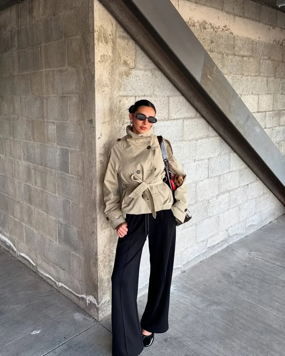 Colette | Belted High-Neck Poised Trench Coat