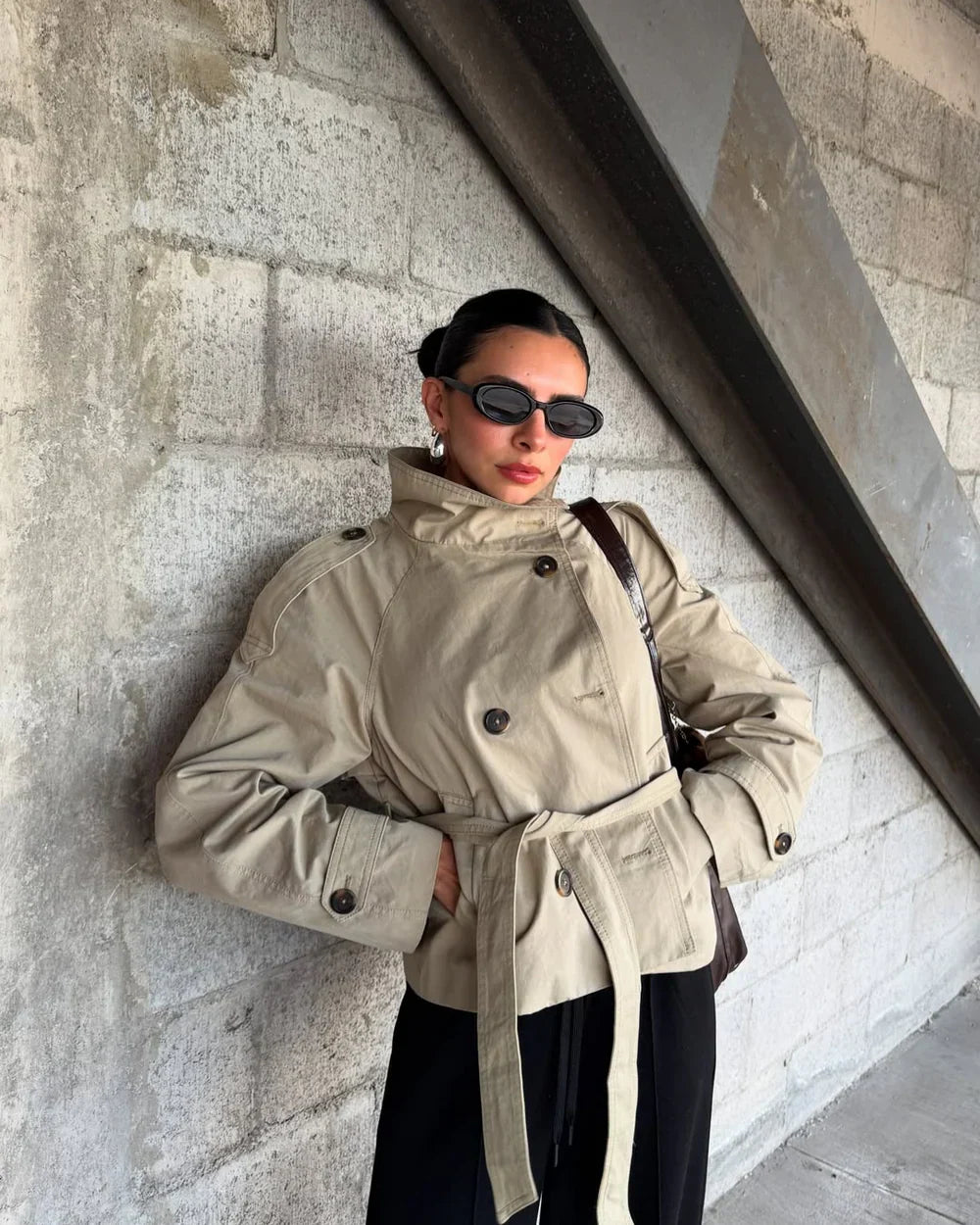 Colette | Belted High-Neck Poised Trench Coat