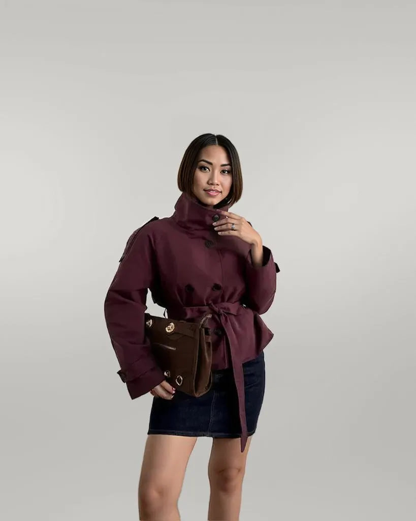 Colette | Belted High-Neck Poised Trench Coat