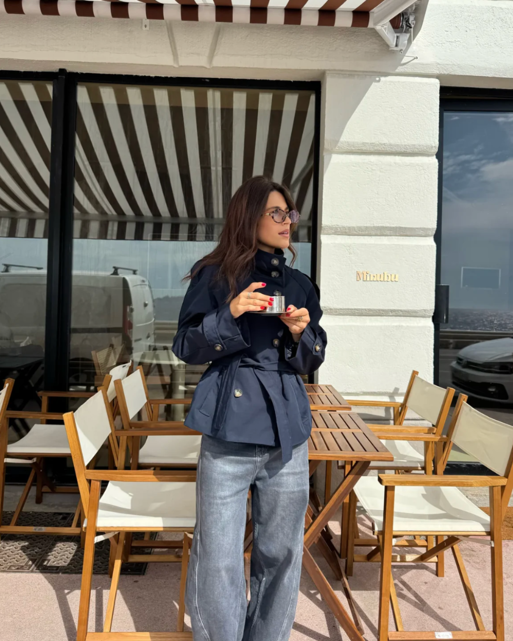 Colette | Belted High-Neck Poised Trench Coat