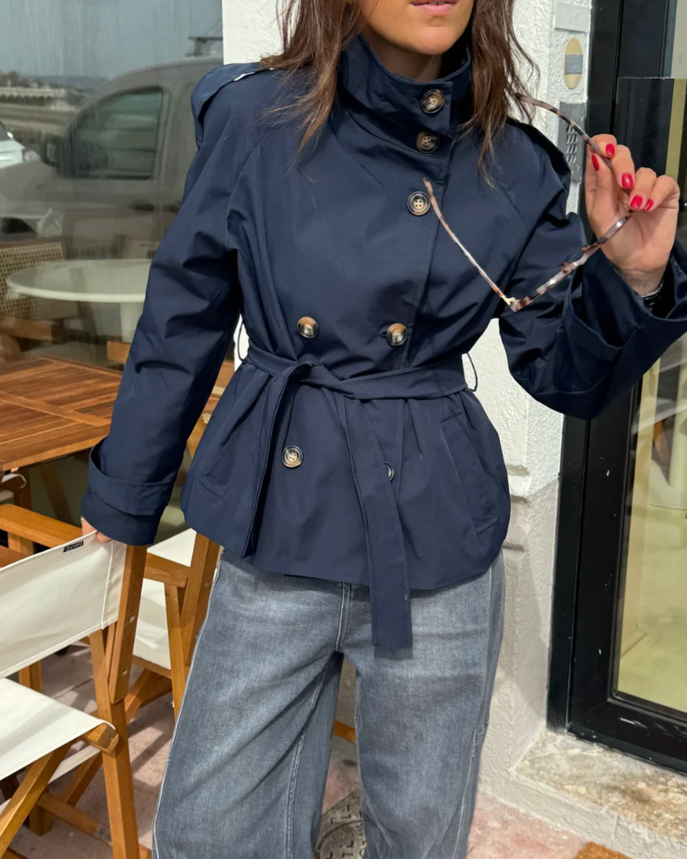 Colette | Belted High-Neck Poised Trench Coat