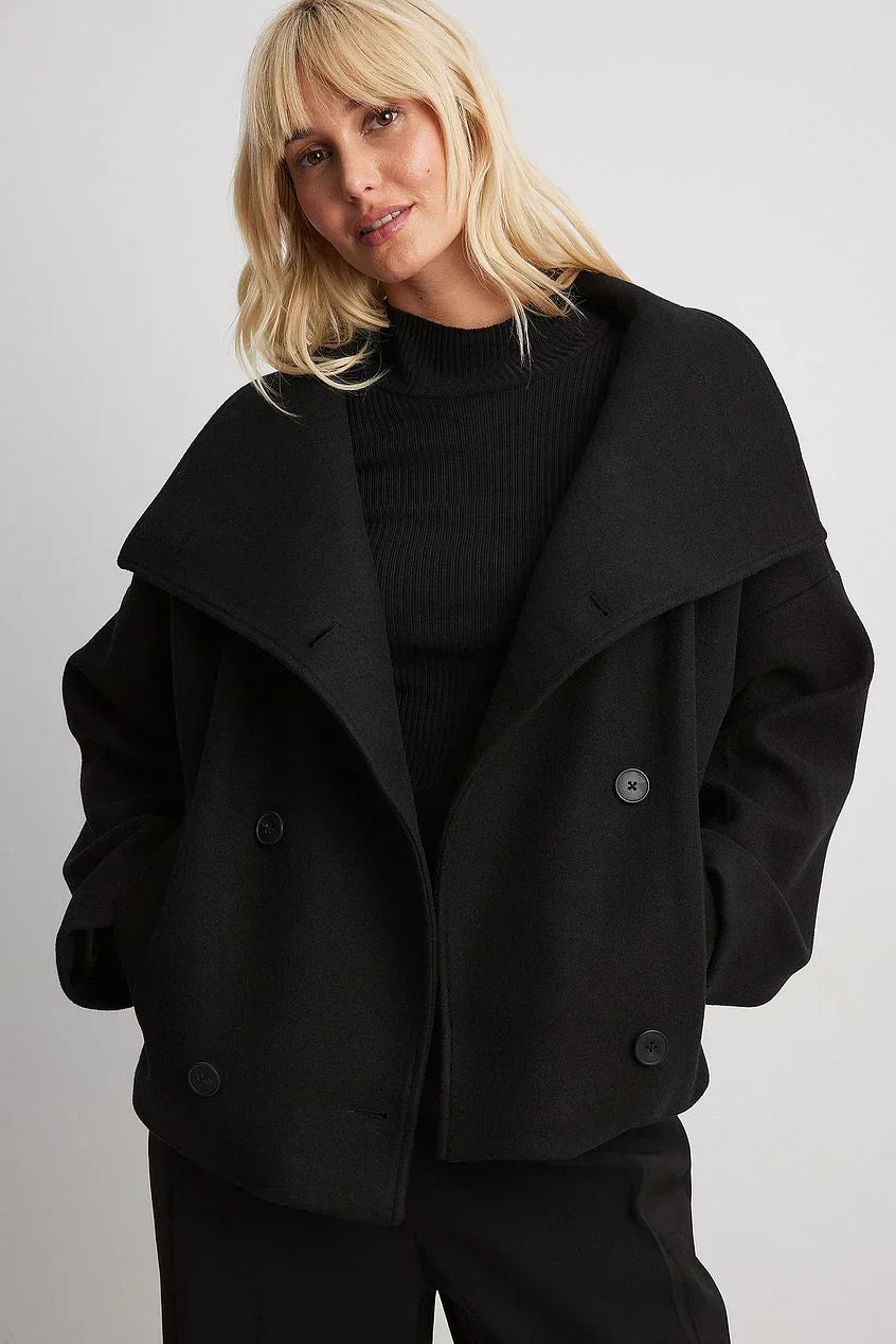Diane | Cropped Double-Breasted Minimal Coat