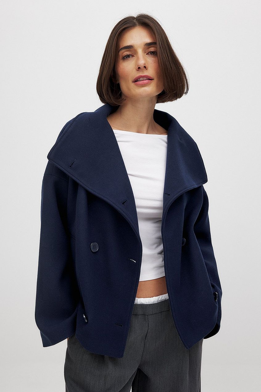 Diane | Cropped Double-Breasted Minimal Coat