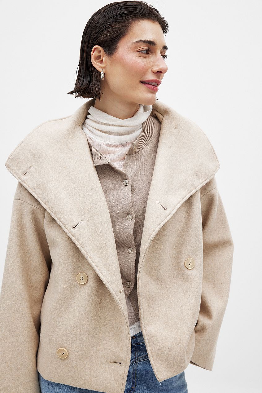 Diane | Cropped Double-Breasted Minimal Coat