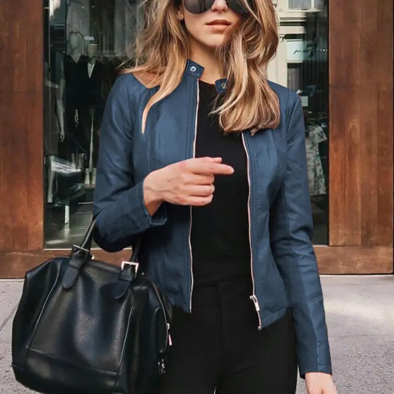 Sidonie | Draped Cropped Signature Leather Jacket