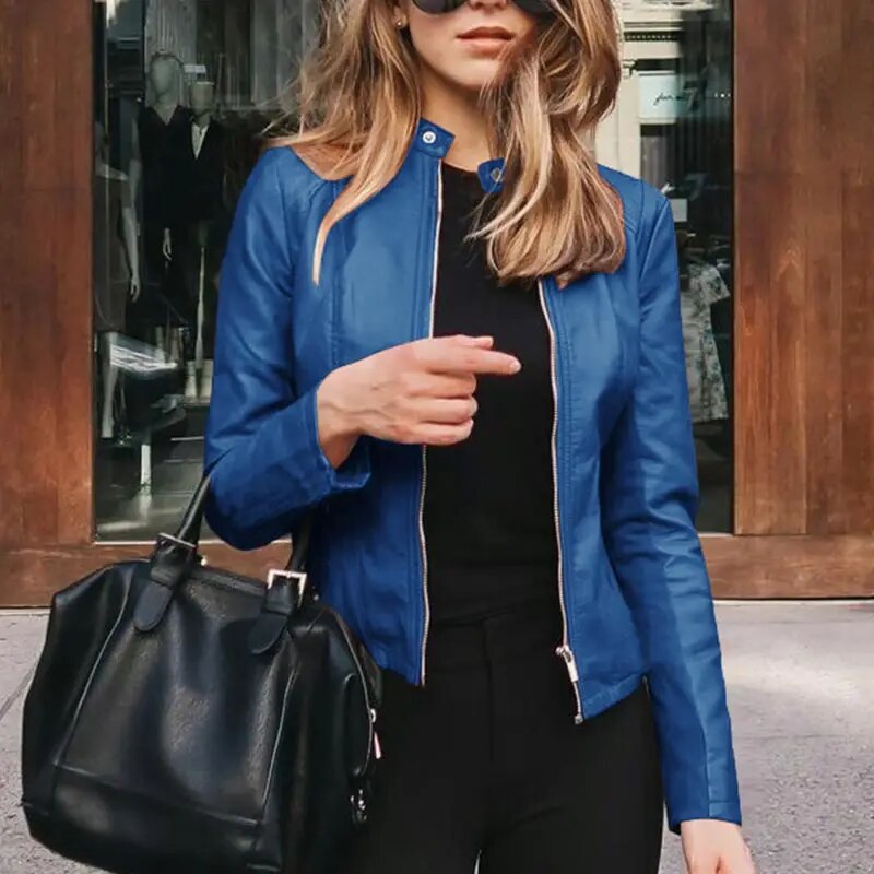 Sidonie | Draped Cropped Signature Leather Jacket