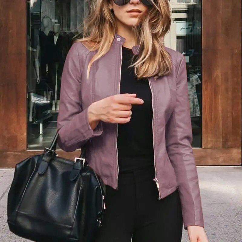 Sidonie | Draped Cropped Signature Leather Jacket