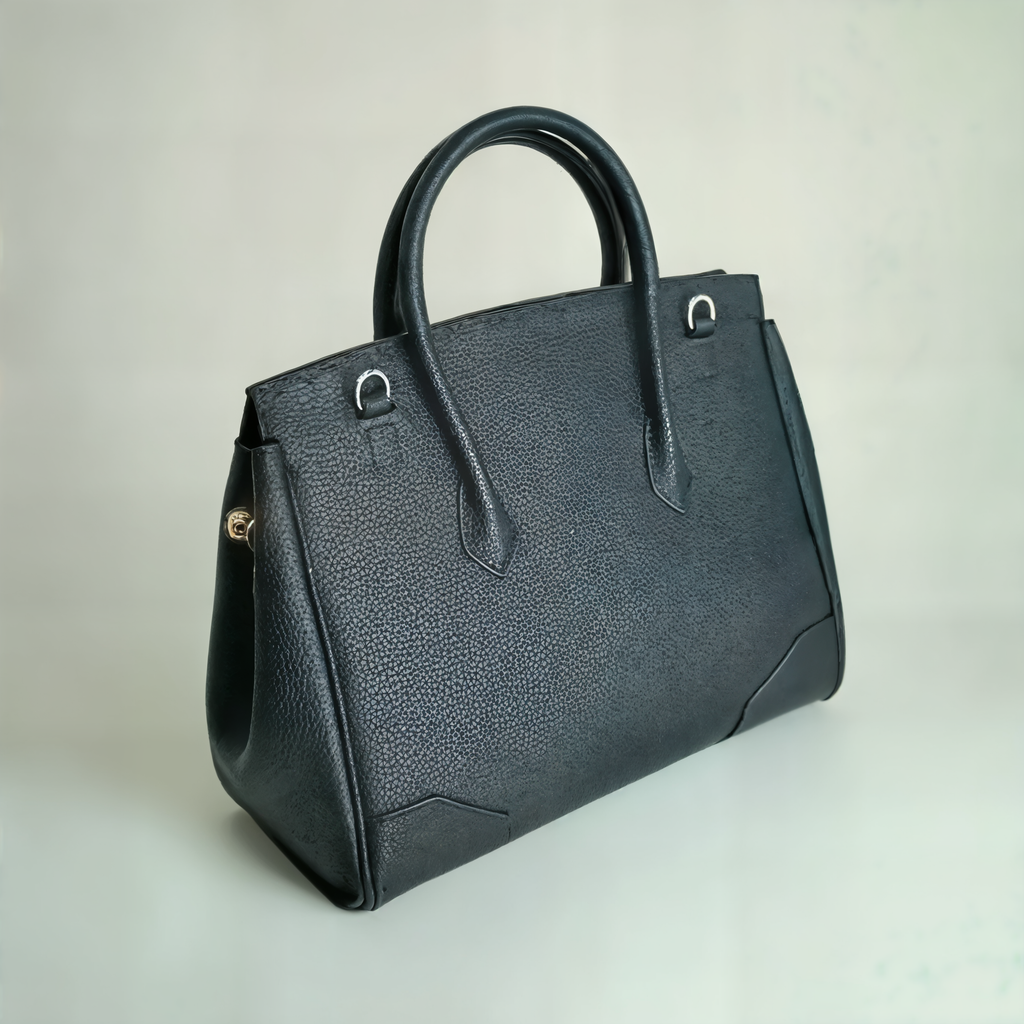 Stella | Women's Black Tote Handbag – Structured Top Handle Bag with Shoulder Strap