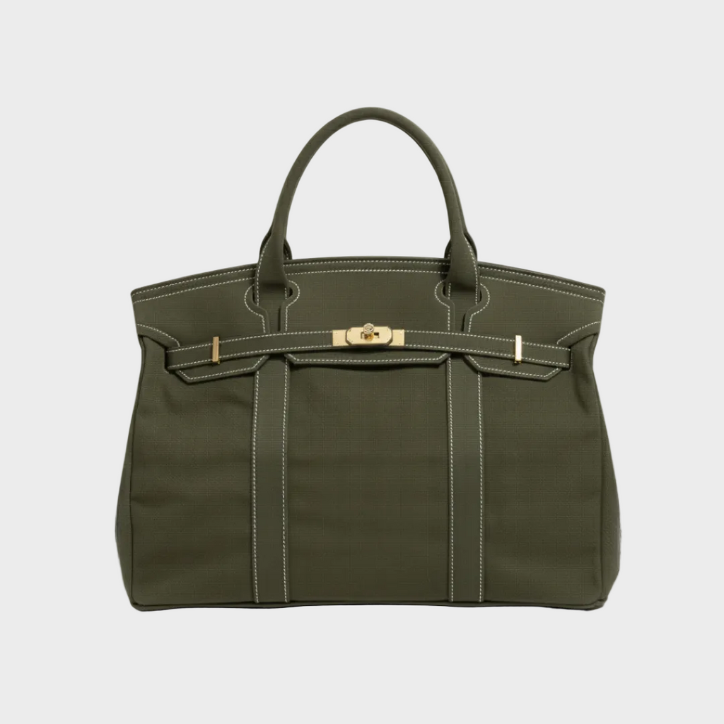 Sylvie Valrivage | Large Capacity Canvas Bag with Top Hardware Closure