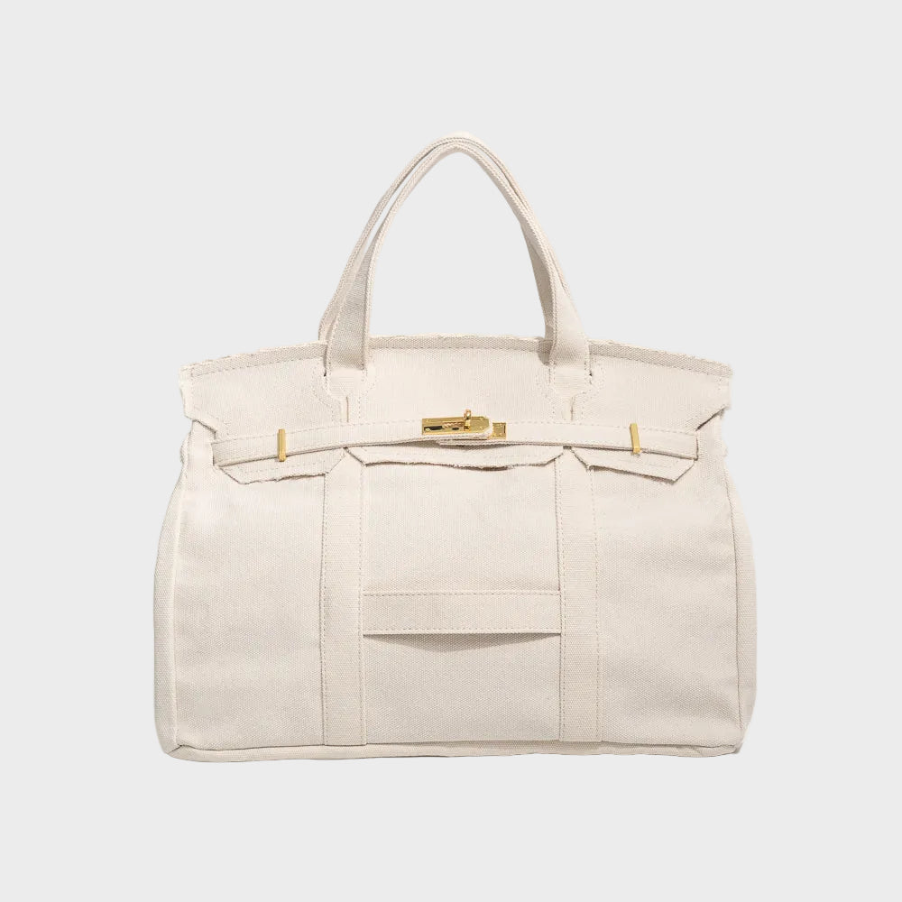 Coline Vauclaire  | Structured Canvas Tote Bag with Reinforced Handles