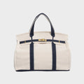 Sylvie Valrivage | Large Capacity Canvas Bag with Top Hardware Closure