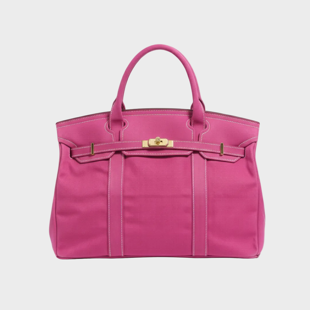 Sylvie Valrivage | Large Capacity Canvas Bag with Top Hardware Closure
